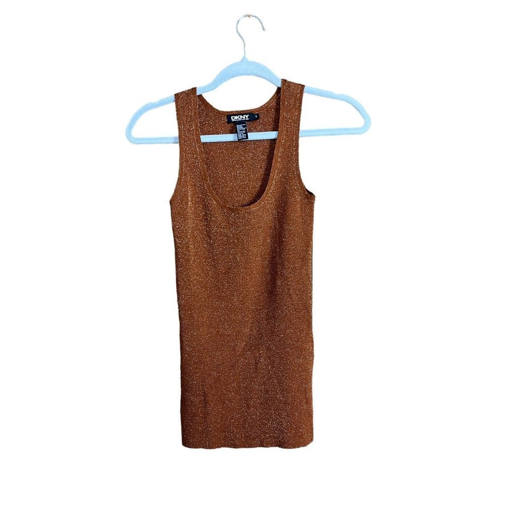 DKNY Women's Sparkle Brown Casual Tank Top